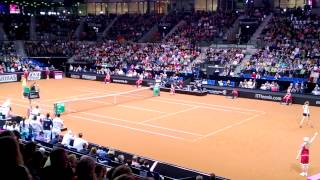 Mona Barthel vs Ana Ivanovic service game FED CUP 2013 Germany vs Serbia [upl. by Halilak]