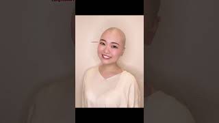 【剃髪女子】可愛いロングヘア女子をツルツルスキンヘッドにしてみた。Young actress got her head shaved for a stage performance [upl. by Euh609]