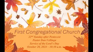 FCC Marshalltown Sunday Worship Service 1030 AM  10  20  2024 [upl. by Midge]