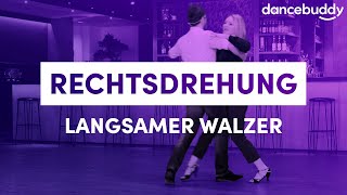 Hochzeitstanz lernen Grundschritt amp Rechtsdrehung im Langsamen Walzer FIGURENSNACK 9 [upl. by Yentruocal]