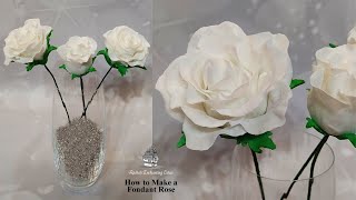 How To Make A Fondant Rose  Wedding Cake Tutorial Ideas [upl. by Nauqal]