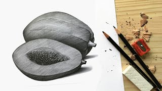 How to draw a PAPAYA  An art tutorial for beginners  Most useful for students [upl. by Eitsyrk604]