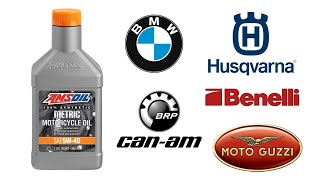 AMSOIL 5W40 Synthetic Metric Motorcycle Oil for Aprilia Benelli CanAm Husqvarna amp Moto Guzzi [upl. by Hcurob]