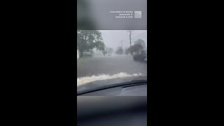 Record Rainfall Traps Cars Cuts Power In Florida [upl. by Cirek245]