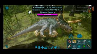 Como domesticar un triceratops en ark Mobile sin trampa [upl. by Nlyak401]