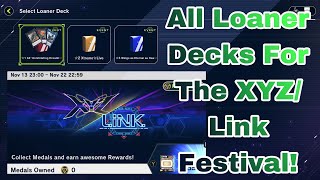 All Loaner Decks For The XYZLink Festival  YuGiOh Master Duel [upl. by Nnylg]