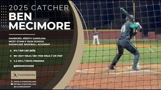 Ben Mecimore 2025 Catcher JUNIOR SEASON  Oakboro NC  Showcase Baseball Academy  West Stanly HS [upl. by Acissey]