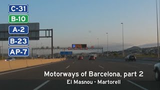 E Barcelona motorway tour 2 El Masnou  Martorell via Ronda Litoral and AP7 [upl. by Synn]