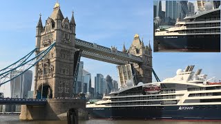 LE CHAMPLAIN passes under TOWER BRIDGE [upl. by Kilam]