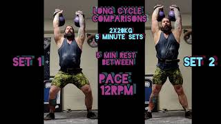 5 minute Long Cycle Kettlebell Sport sets  Fatigue Comparison [upl. by Aduhey336]