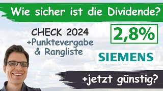 Siemens Aktienanalyse 2024 Wie sicher ist die Dividende günstig bewertet [upl. by Chilson]