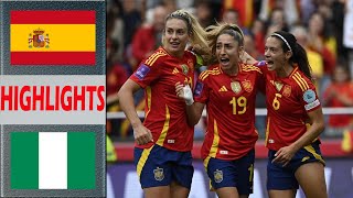 Spain vs Nigeria Extended Highlights amp All Goals  PreMatch Womens Football Olympic Games 2024 [upl. by Assenaj]