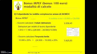 16 Modalità calcolo bonus IRPEF [upl. by Dnilasor]