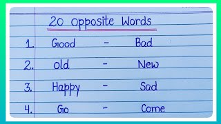 20 Opposite WordsOpposite Words In EnglishOpposite Words l Opposite Words For KidsKk Education l [upl. by Joab]