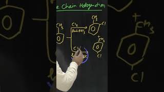 Toluene to benzyl alcohol PChoro toluene  Side chain halogenation viral shorts [upl. by Joannes]