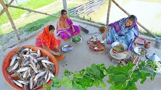 মায়ের হাতে গ্রামের রান্না লাউ পাতা বাটাট্যাংরা মাছের তেলঝললাউ শাকের ঝোল  fish curry recipe [upl. by Peckham760]