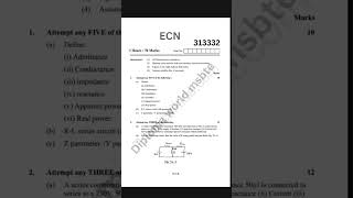 ECNmsbte k scheme winter 2024 Electrical Circuits and Network imp paper 312303 kscheme msbte [upl. by Nanor]