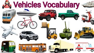 Vehicles Vocabulary  Vehicles Name with pictures  Vehicles Name in english [upl. by Gasparo]