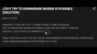 J701F DOWNGRADE MODEM [upl. by Ymij]