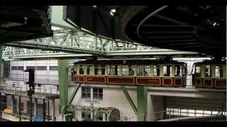 Aerial railroad  Schwebebahn Wuppertal Germany [upl. by Newnorb]