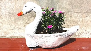 Cómo hacer una Maceta de Cisne con Cemento para tu Jardín  Ideas de Cemento para Jardines [upl. by Aioj]