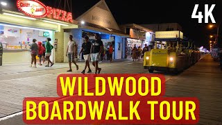 Walking the Wildwood Boardwalk at Night  2023 4K [upl. by Geffner]