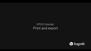 HTS Tutorial Print and export [upl. by Saraann133]