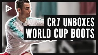 MEETING CR7 IN MADRID RONALDO UNBOXES NEW WORLD CUP BOOTS [upl. by Ahsinik]