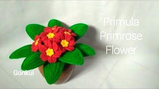 Crochet flower Crochet Primula primrose flower PART 22 Petals crochetflower tutorial crochet [upl. by Koa776]