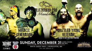 Grizzled Young Veterans vs Miracle Generation C  IWTV amp Blitzkrieg Pro Tag Team Championships [upl. by Zohar]