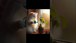 Angora cat flushes pear tires shorts video cat [upl. by Terrilyn39]