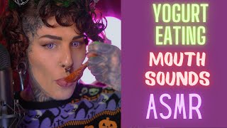 Split Tongue Yogurt Eating Mouth Sounds ASMR [upl. by Yelserp]