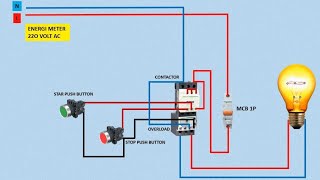 on off push button wiring  on off push button switch circuit [upl. by Elleiram]