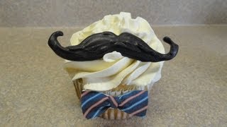 Decorating Cupcakes 104 Mustache Cupcakes [upl. by Emanuele]