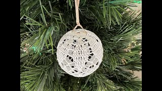 How to Crochet a Ball Ornament for a Christmas Tree  Tutorial  17 [upl. by Acinnej]