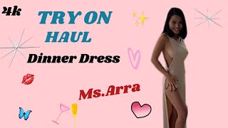 4K Transparent Dinner Dress Try on Haul No Bra 💕 One Piece Try on with Arra 2024 [upl. by Ayikat]