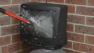 Smashing a Samsung TV348 CRT Television [upl. by Derril182]