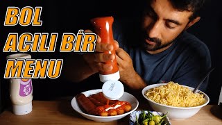 BOL ACILI NOODLE VE SOSİS ASMR 🍜 [upl. by Davis]