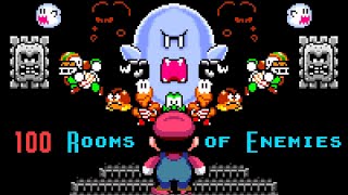 Super Mario World SNES  100 Rooms of Enemies [upl. by Nij]