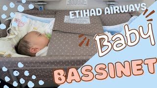 Baby Bassinet in Etihad Airways baby ethihad airways bassinet flight [upl. by Kozloski]