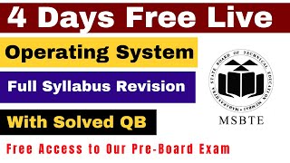 4 Days Operating System Live Seminar For MSBTE Diploma 5th Sem With 100 Cashback Coupon Score7070 [upl. by Danila]