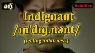 adj Indignant meaning feeling unfairness with 5 examples [upl. by Lirrad492]