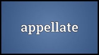 Appellate Meaning [upl. by Townie]