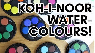 CZECH STATIONERY KohINoor watercolours and coloured pencils with swatches [upl. by Ayim]