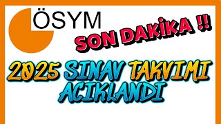 2025 YILI SINAV TAKVİMİ AÇIKLANDI ✅  KPSS  YKS  MSÜ  DGS  YDS  ✅ TÜM DETAYLAR ✅ [upl. by Rosse]