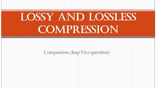 LOSSY AND LOSSLESS COMPRESSION Data Compression and Encryption [upl. by Ivzt]