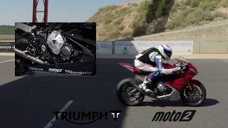 Triumph 765cc Moto2 Engine Testing at Alcarras First video  Sound [upl. by Sessilu68]