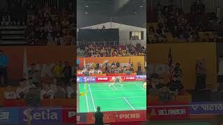 Lee Zii Jia unexpected backhand SMASH  Badminton Asia Team Championships leeziijia BATC shorts [upl. by Eenar]