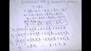 Multiple Linear Regression By Hand Three independent variables case [upl. by Loughlin]