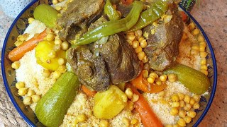 Original Marokkanischer Couscous mit Gemüseessen in Marokko ASMRكسكس مغربي تقليدي بالخضار واللحم [upl. by Madi]